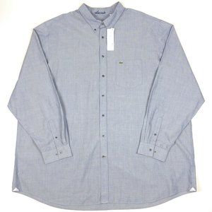 Lacoste 5XLT Gray Long Sleeve Button Dress Shirt
